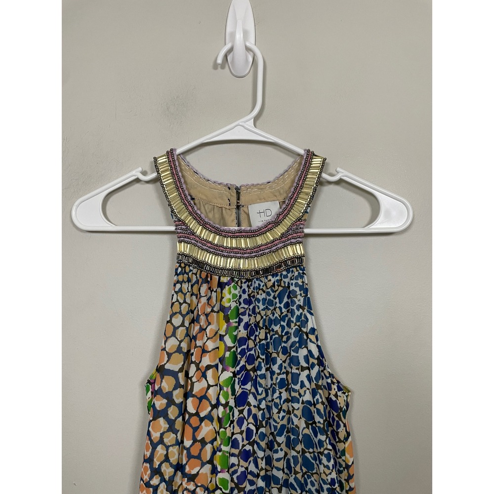 Anthropologie HD in Paris Mayacamas Beaded Maxi Dress Size 0 Wedding Guest Beach - Picture 3 of 10